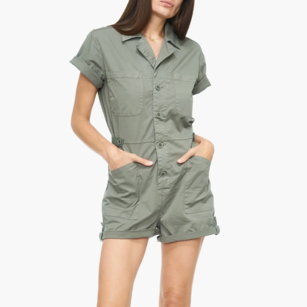 Pistola Parker Romper (Olive Green) - Adjustable Waist and Leg Length